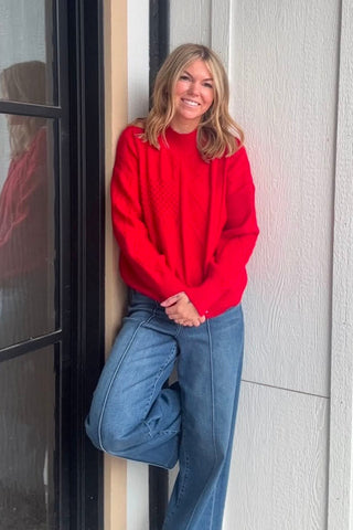 Gloria Long Sleeve Mock Neck Sweater - Just Dani Boutique + Color Studio