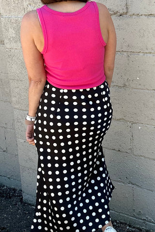 Greta Maxi Black and White Polka Dot Skirt - Just Dani Boutique + Color Studio