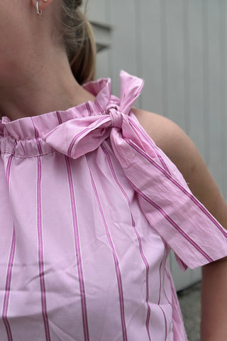 Greta Pink Bow Neck Dress - Just Dani Boutique + Color Studio
