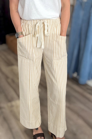 Gretchen Natural Stripe Pants - Just Dani Boutique + Color Studio