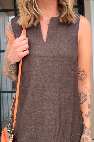 Gwen Sleeveless Woven Mini Dress - Just Dani Boutique + Color Studio