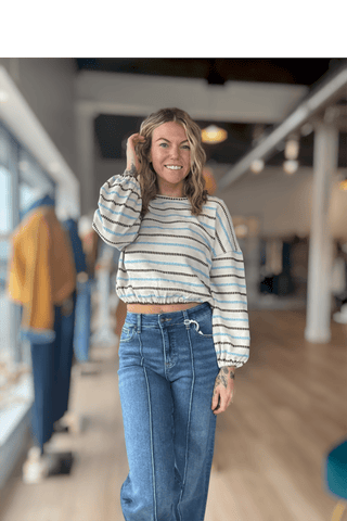 Halle Brown Mixed Top - Just Dani Boutique + Color Studio