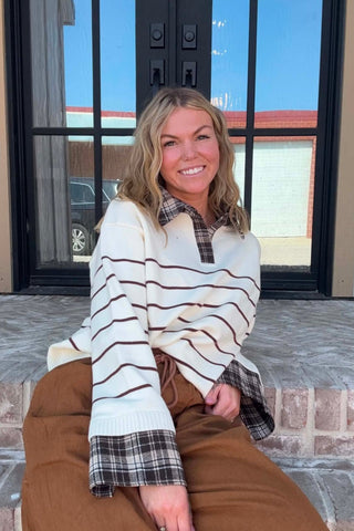 Hanna Plaid Collared Sweater - Just Dani Boutique + Color Studio