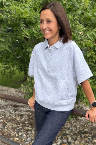 Harkyn French Terry Short Sleeve Top - Just Dani Boutique + Color Studio