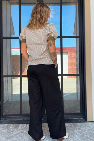 Harmony Black Pleated Pants - Just Dani Boutique + Color Studio