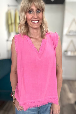 Harper Gauze Sleeveless Top - Just Dani Boutique + Color Studio