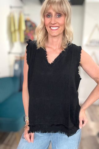 Harper Gauze Sleeveless Top - Just Dani Boutique + Color Studio