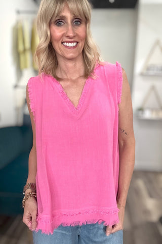 Harper Gauze Sleeveless Top - Just Dani Boutique + Color Studio