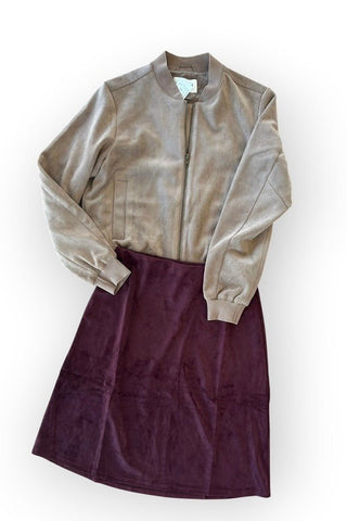 Harriet Faux Suede A-Line Skirt - Just Dani Boutique + Color Studio