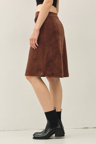 Harriet Faux Suede A-Line Skirt - Just Dani Boutique + Color Studio