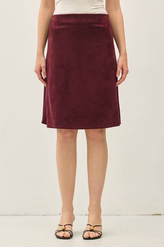 Harriet Faux Suede A-Line Skirt - Just Dani Boutique + Color Studio