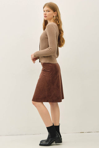Harriet Faux Suede A-Line Skirt - Just Dani Boutique + Color Studio