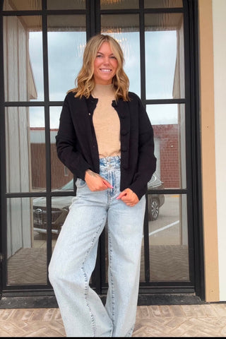 Heidi Black Button Down Cardigan - Just Dani Boutique + Color Studio