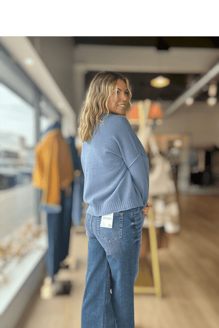 Heidi RAW EDGE EXPOSED SEAM BUTTON DOWN KNIT CARDIGAN - Just Dani Boutique + Color Studio