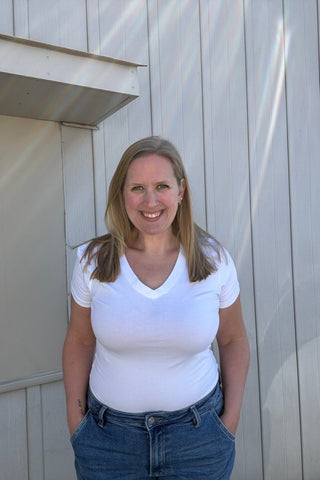 Helena Basic V Neck Tee - The Funky Zebras Clear Lake