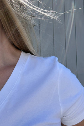 Helena Basic V Neck Tee - The Funky Zebras Clear Lake