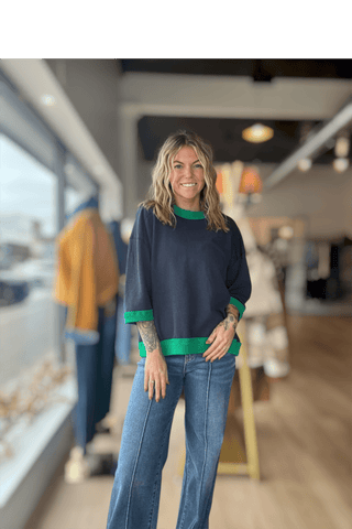 Hillary Contrast Sweatshirt Pullover - Just Dani Boutique + Color Studio