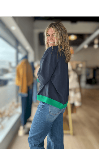 Hillary Contrast Sweatshirt Pullover - Just Dani Boutique + Color Studio