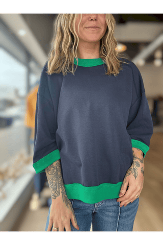 Hillary Contrast Sweatshirt Pullover - Just Dani Boutique + Color Studio