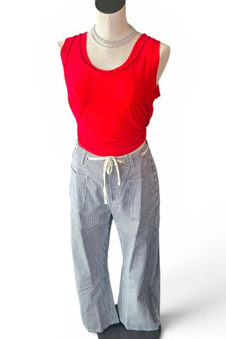 Isabelle Denim Striped Pants - Just Dani Boutique + Color Studio