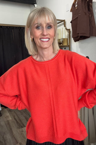 Isabelle Viscose Front Seam Round Neck Sweater - Just Dani Boutique + Color Studio