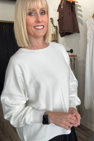 Isabelle Viscose Front Seam Round Neck Sweater - Just Dani Boutique + Color Studio