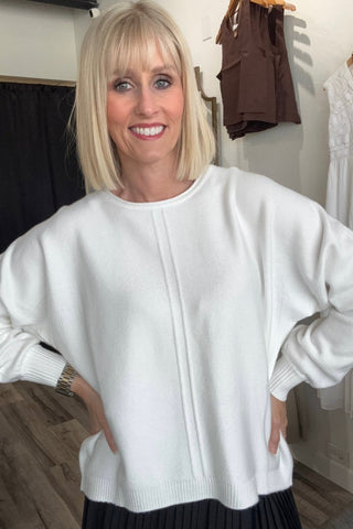 Isabelle Viscose Front Seam Round Neck Sweater - Just Dani Boutique + Color Studio