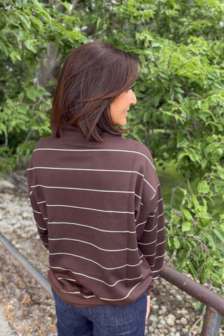 Isla Modal Scuba Stripe V-Neck Pullover - Just Dani Boutique + Color Studio
