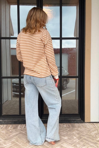 Jada Camel Striped Pullover - Just Dani Boutique + Color Studio
