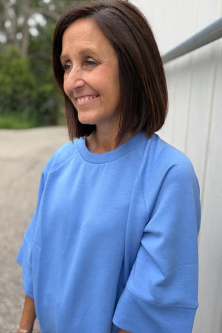 Jamie Scuba Elbow Sleeve Pullover Top - Just Dani Boutique + Color Studio