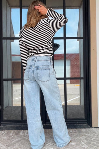 Jane Black & White Long Sleeve Top - Just Dani Boutique + Color Studio