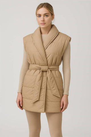 Jenni PADDED WRAP VEST WITH SHAWL COLLAR - The Funky Zebras Clear Lake