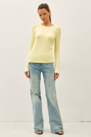 Jenni Round Neck Long Sleeve Knit Top - The Funky Zebras Clear Lake