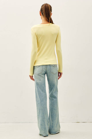 Jenni Round Neck Long Sleeve Knit Top - The Funky Zebras Clear Lake