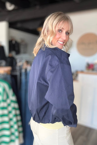 Jillian Zip Up Mock Neck Jacket - The Funky Zebras Clear Lake