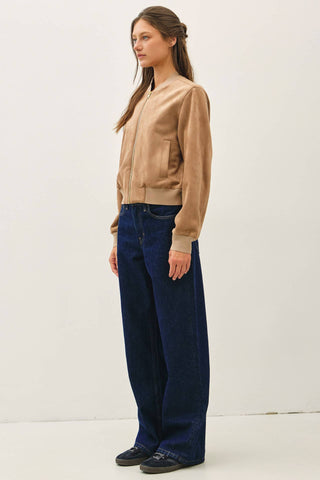 Joann Faux Suede Bomber Jacket - Just Dani Boutique + Color Studio