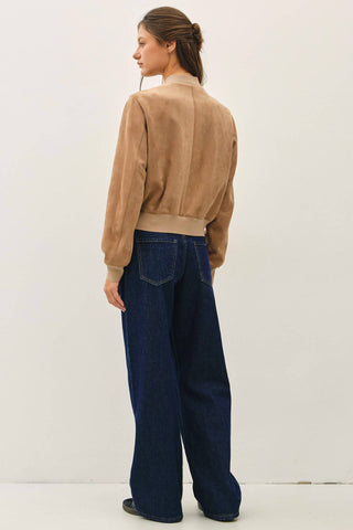 Joann Faux Suede Bomber Jacket - Just Dani Boutique + Color Studio