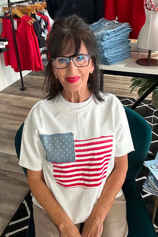 Jordyn American Flag Casual Top - Just Dani Boutique + Color Studio