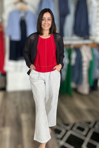 Jordyn Navy Open Knit Lightweight Cardigan - The Funky Zebras Clear Lake