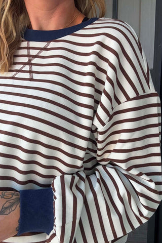 Julie Stripe Crew Neck Long Sleeve Top - Just Dani Boutique + Color Studio
