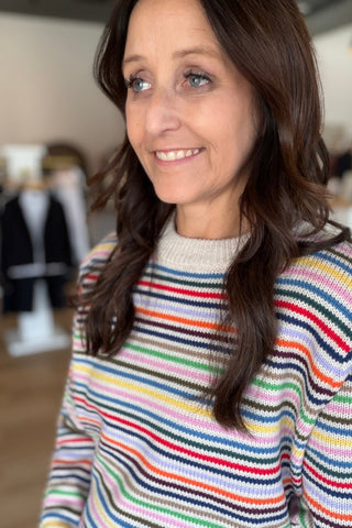 Kamari Multicolored Crewneck Sweater - Just Dani Boutique + Color Studio