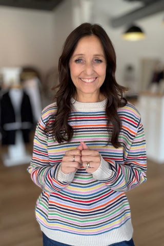 Kamari Multicolored Crewneck Sweater - Just Dani Boutique + Color Studio