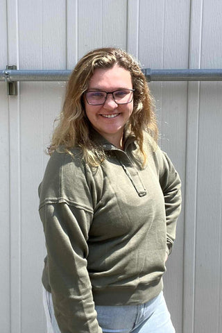 Karrie Green Snap Collar Pullover - The Funky Zebras Clear Lake