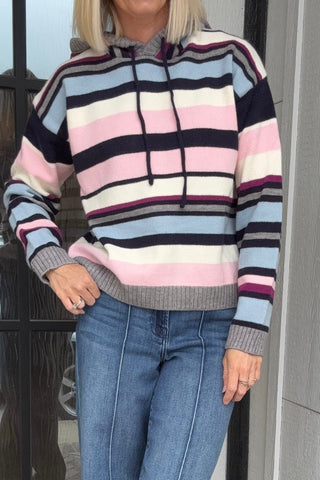 Kate Multistriped Sweater Hoodie - Just Dani Boutique + Color Studio