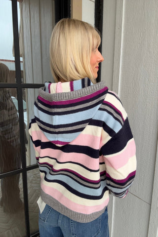 Kate Multistriped Sweater Hoodie - Just Dani Boutique + Color Studio