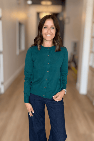 Kenna Forest Green Button Down Cardigan - Just Dani Boutique + Color Studio