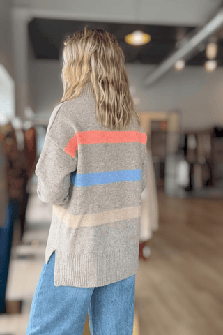 Kenzie Mocha Multicolored Turtleneck - Just Dani Boutique + Color Studio
