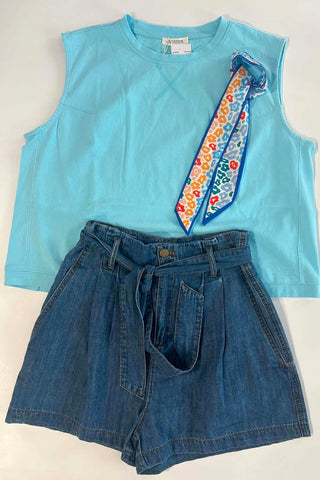 Kirsten Washed Seabreeze Tank - Just Dani Boutique + Color Studio