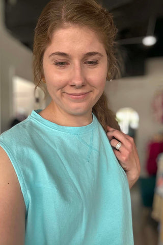 Kirsten Washed Seabreeze Tank - Just Dani Boutique + Color Studio