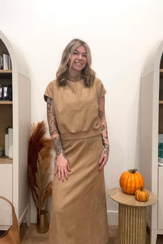 Leanna Camel Suede Set - Just Dani Boutique + Color Studio